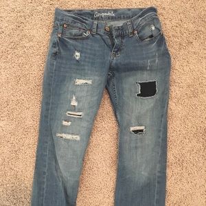 Aeropostale crop patchwork jeans